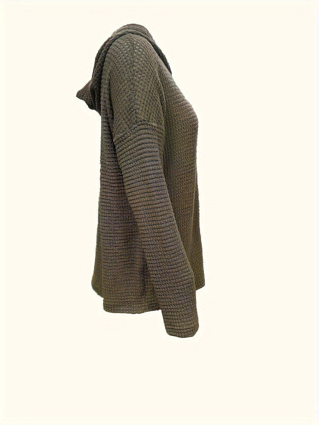 Women's solid color hooded drawstring zipper jacket