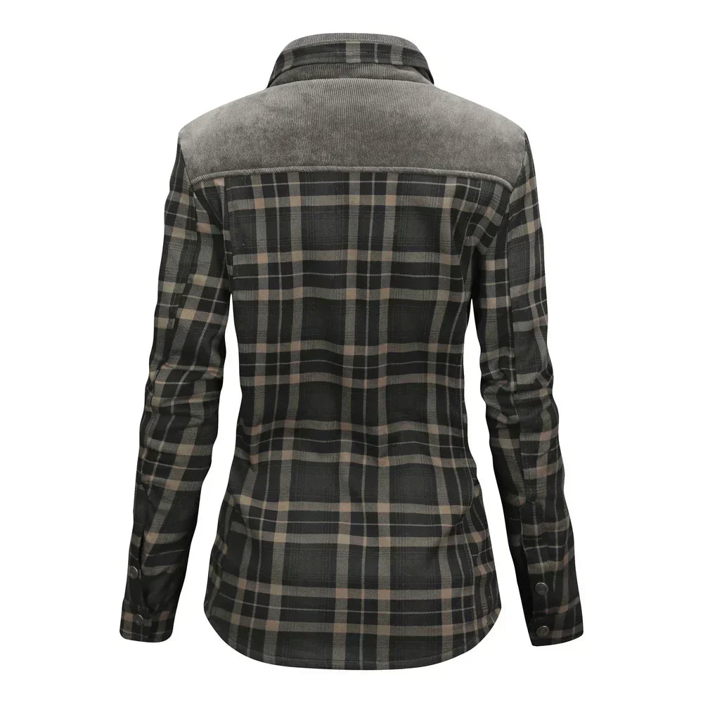 Cozy flannel women's single breasted jacket