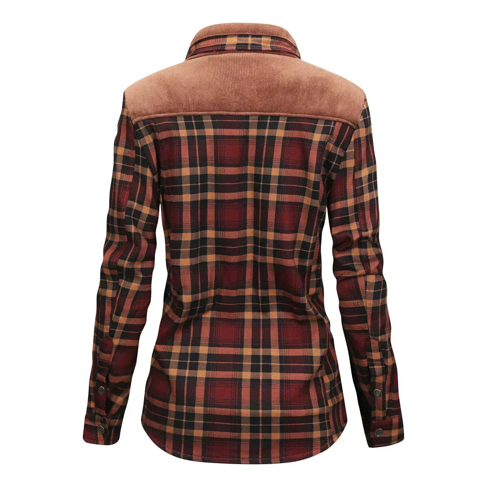 Cozy flannel women's single breasted jacket