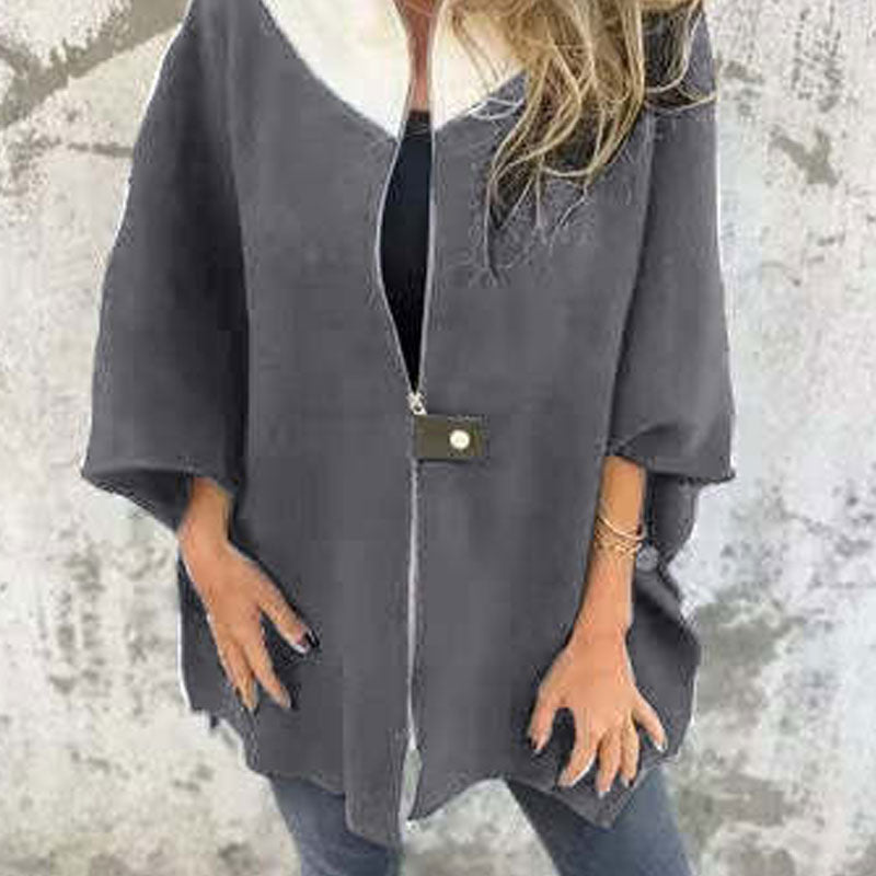 Casual coat with high collar for stylish women