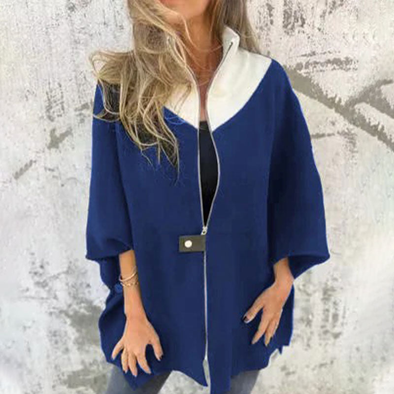 Casual coat with high collar for stylish women