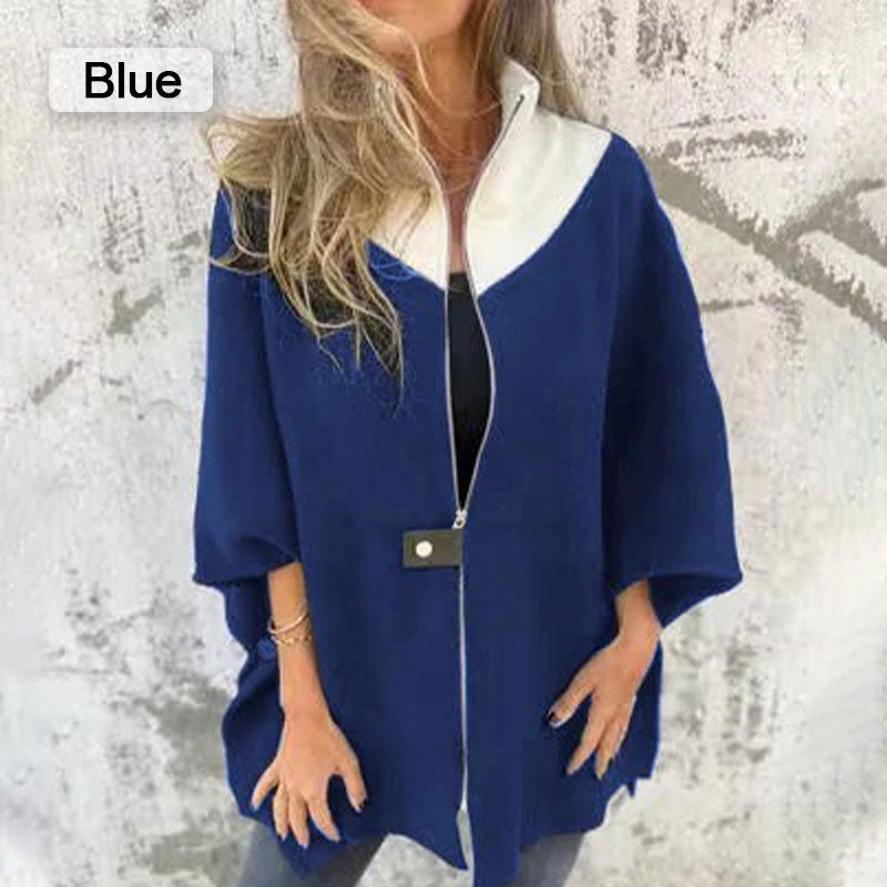 Casual coat with high collar for stylish women