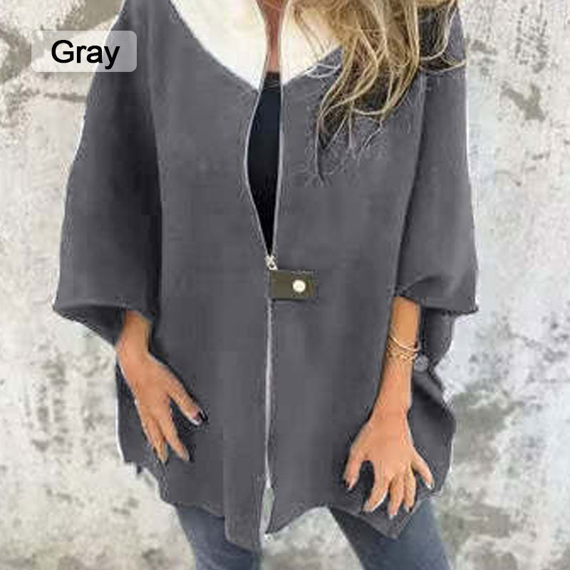 Casual coat with high collar for stylish women