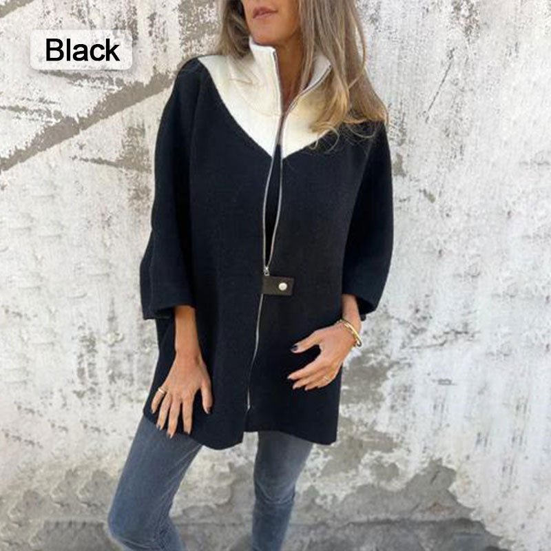 Casual coat with high collar for stylish women