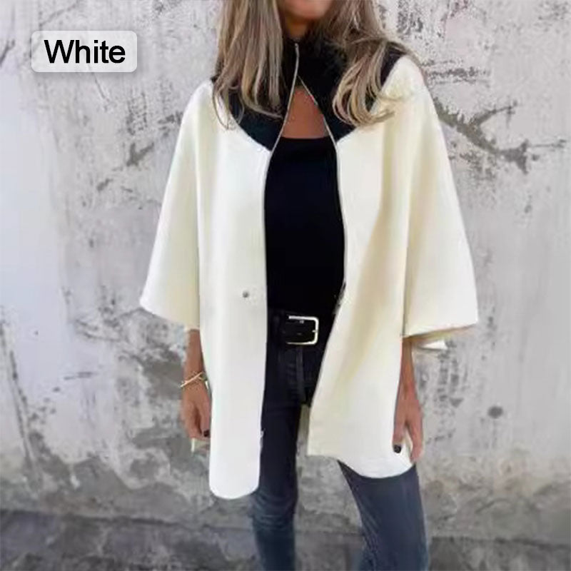 Casual coat with high collar for stylish women