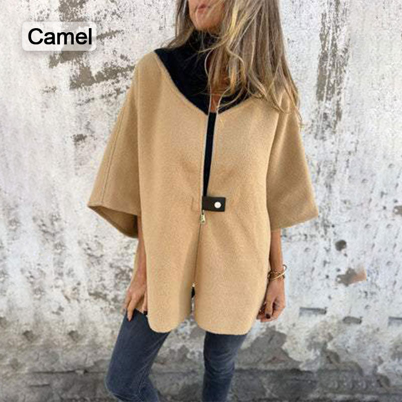 Casual coat with high collar for stylish women