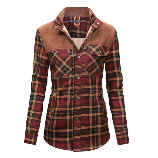 Cozy flannel women's single breasted jacket